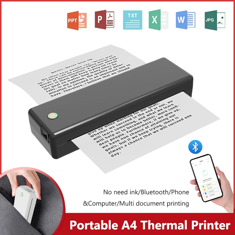 Home Office Questions - Draagbare A4 thermische printer Bluetooth Foto