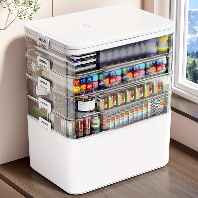 Home Office Ideas - Multifunctionele meerlaagse opbergbox met handvat, grote/extra
