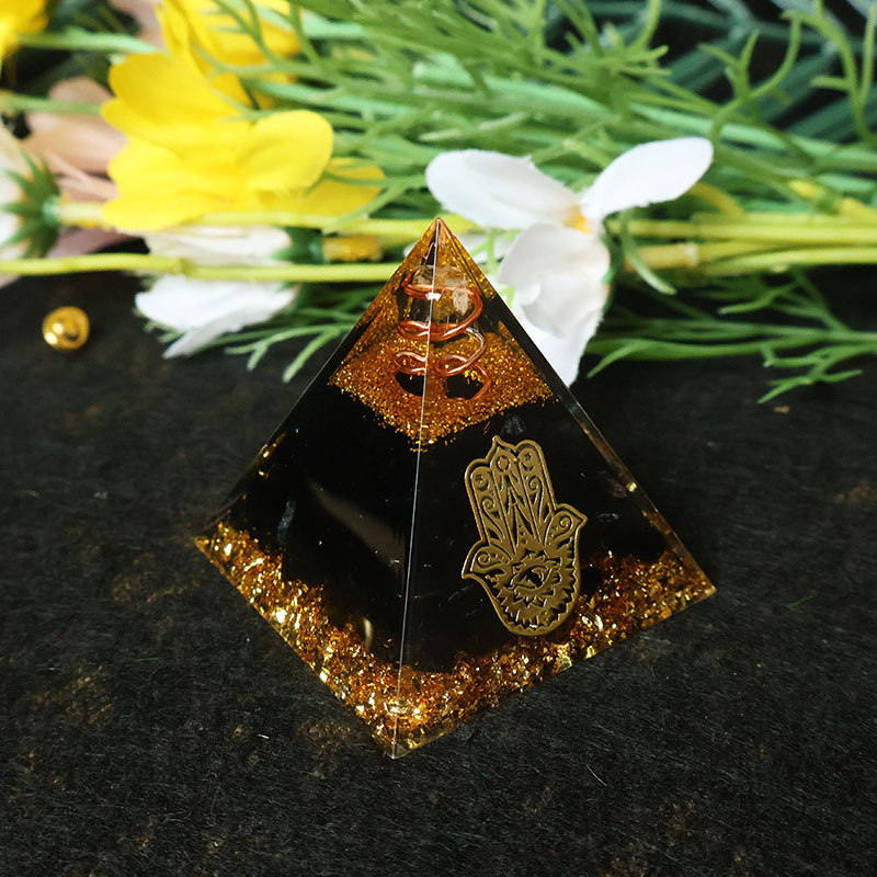 Home Office Gifts - Hamsa Hand Hars Kristal Piramide Zwarte