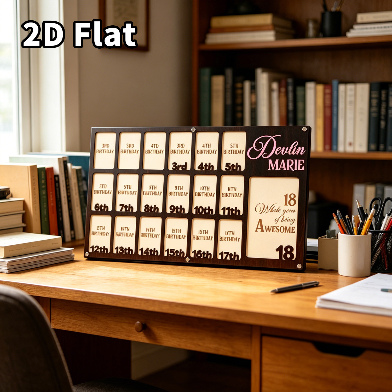 Home Office Gifts - 1Pc Custom Grade Fotolijst Houten Plaquette