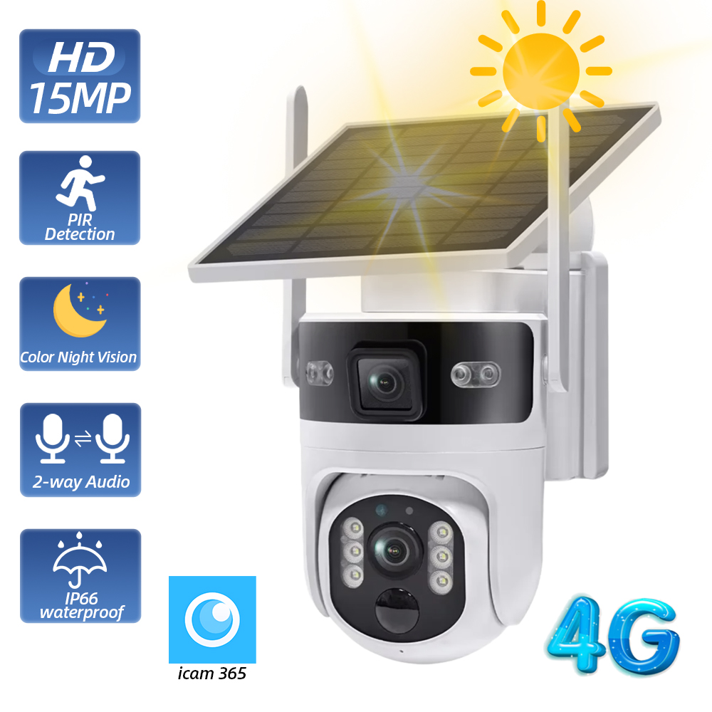 Home Office Pay - Draadloze buiten PTZ solar beveiligingscamera 4G