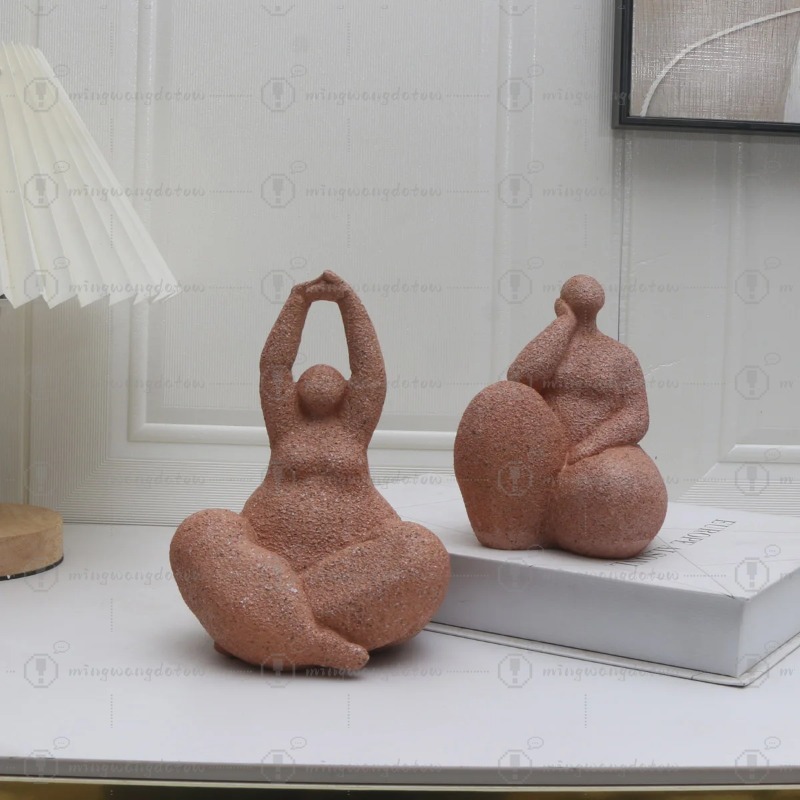 Home Office Living Room - 1 stuk, zandsteen hars dikke vrouw