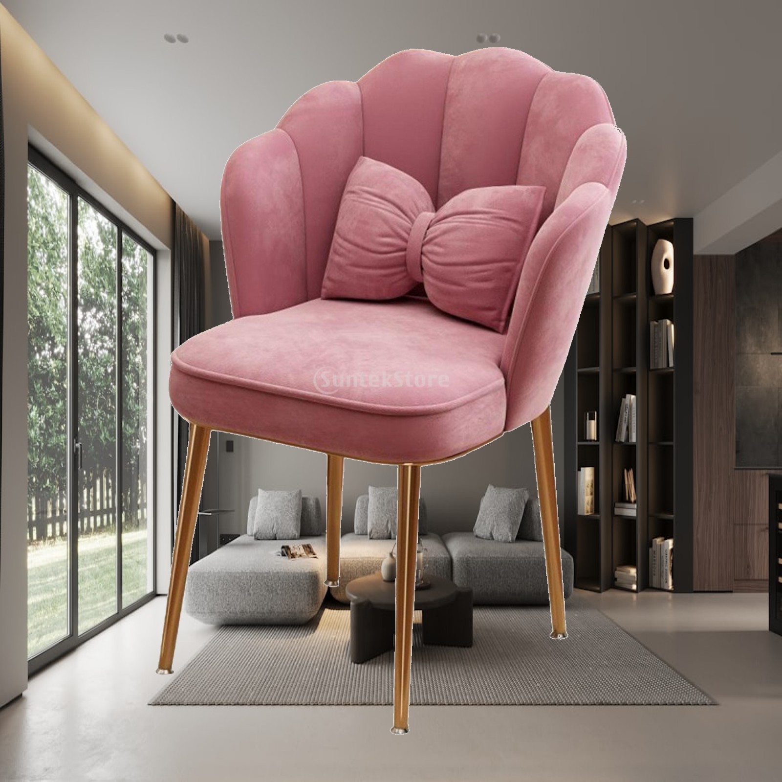 Home Office Guest Room - Moderne make-upstoel met gebogen rugleuning voor
