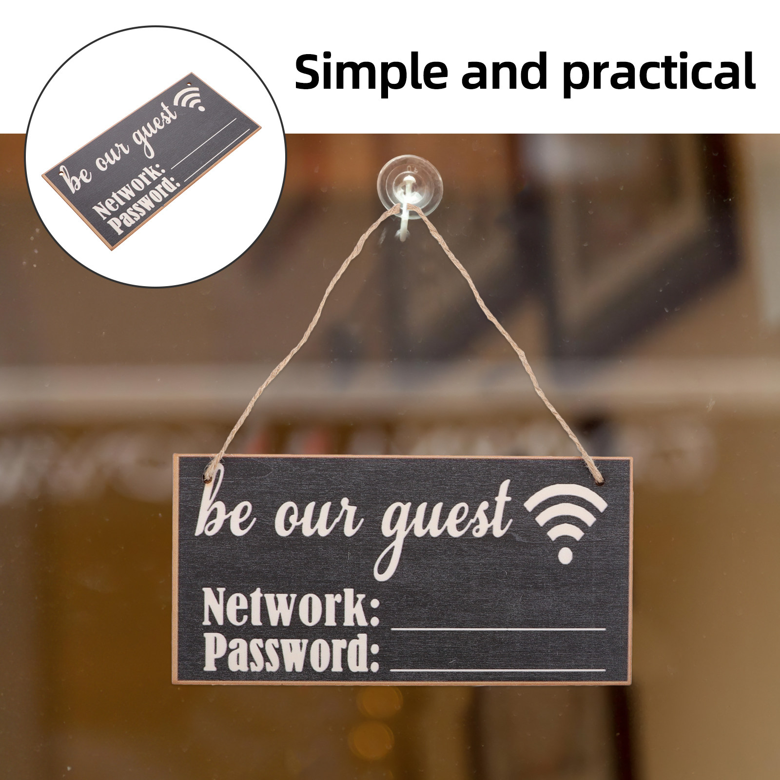 Home Office Guest Room - 2 stuks houten WiFi-wachtwoordborden Home Krijtbordstijl
