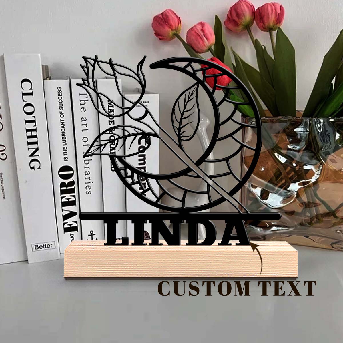 1Pc Csutom Moon Rose Houten Ba - Home Office Gifts recensie en prijs