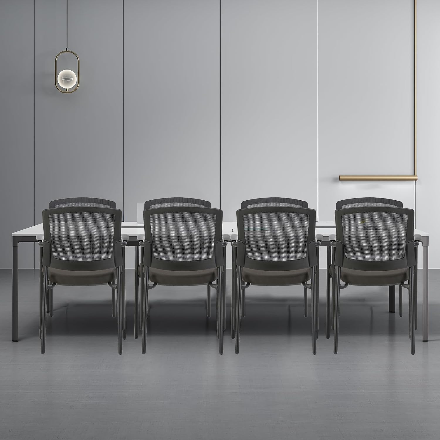 Zwarte stapelbare stoelen, sta - Home Office Guest Room recensie en prijs